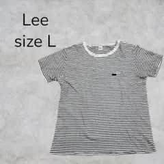 Lee Tシャツ ボーダー モノクロ 白 黒 ブラック ホワイト シンプル 半袖