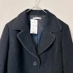 エルプラネット ウール混 パイピングジャケット 黒 38 イトキン M 入学式