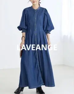 【美品】LAVEANGE ラビアンジェ デニムウエストタックワンピース M