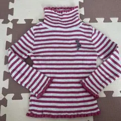 KP ニットプランナー ピンク ボーダー タートルネック 長袖 90cm