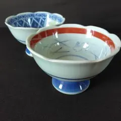 有田焼 清秀 高台小鉢 2客うさぎ 草花 和食器