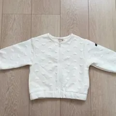 プティマン ジップ羽織り カーディガン アイボリー 80