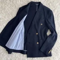 【美品】ZARA 　紺ブレ　ジャケット　ダブルブレスト　金ボタン　ネイビー　S