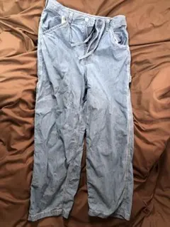 GUシャンブレーペインターパンツワイドSサイズ