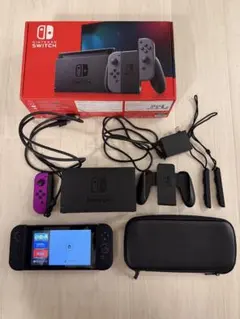 美品　Nintendo Switch 本体 グレー　Joy-Con 付属品