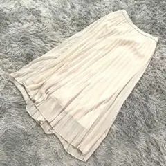 【M】UNIQLO ♡ プリーツスカート ユニクロ オフホワイト