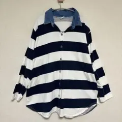nop de nod クレイジーパターン 丸襟シャツ ふんわりガーゼ素材感 
