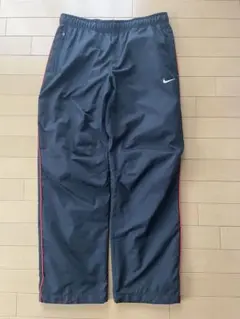 NIKE トラックパンツ ジャージ L ブラック ポリエステル サイドライン　黒