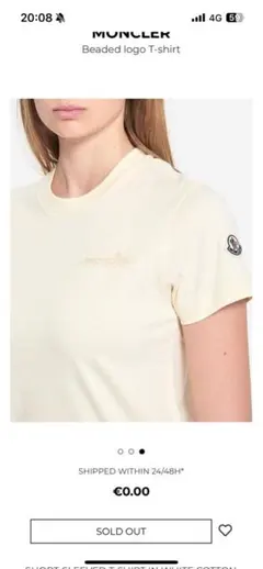 MONCLER （モンクレール） レディース ビーズロゴ Tシャツ XSのサムネイル