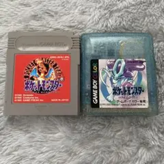 ポケットモンスター 赤・クリスタルバージョン ゲームボーイソフト２個セット
