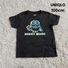 UNIQLO 【100】 Tシャツ ミニオン 黒 ブラック ネオンカラー