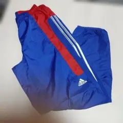 adidas ピステパンツ 　160センチ 青/赤 ストライプ