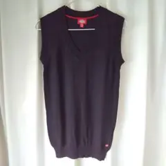 Dickies ブラック Vネックニットベスト XL