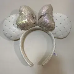 ミニーカチューシャ ホワイト　スパンコール