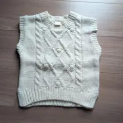 tete a tete ケーブルニット ベビーベスト 80