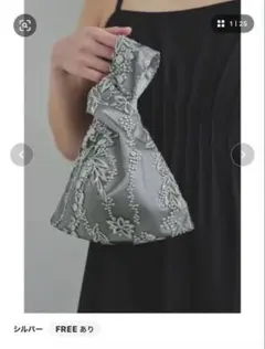 niana刺繍レース ワンハンドルバッグ／パーティーバッグ　シルバー