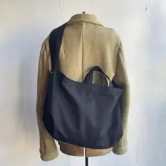 【2way仕様】ニュースペーパーバッグ　トートバッグ　ビンテージ　ブラック