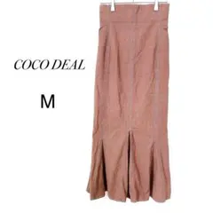 ココディール　マーメイドスカート ブラウン 2 ストレッチコットン　配色ステッチ