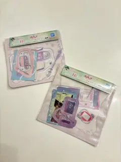 一番くじプリキュア　H賞ジッパーバッグ＆ステッカー　２セット