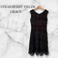 美品 ストロベリーフィールズ 黒 パーティー ドレス クリスマス Y2K