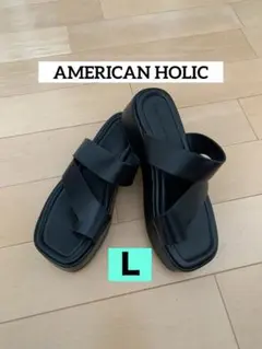 AMERICAN HOLIC 厚底トングサンダル ブラック　Ｌサイズのサムネイル