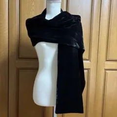 GUCCIグッチ黒いベルベットマフラー 男子兼用
