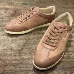 極美品！コールハーン グランド クロスコート レザースニーカー ピンク 23