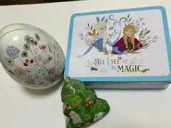 空き缶 3個セット (香港ディズニー アナ雪クッキー缶 他2個)