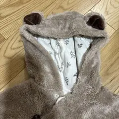 ベビー フリースポンチョ クマ耳付き