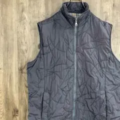ヴィンテージ　ベスト　総柄　刺繍　フルジップ　裏地チェック柄　古着　グレー　V1