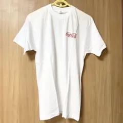 訳あり新品未使用 コカコーラロゴ白無地綿半袖Tシャツ ホワイト cocacolaのサムネイル