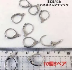 本ロジウムバネ式フレンチフックピアス／10個