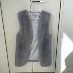 グレー ファー ベスト　美品