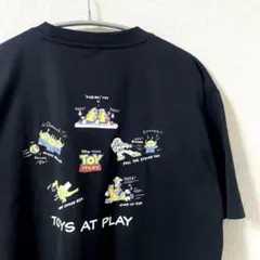 PIXAR トイ・ストーリー　一部刺繍　半袖　Tシャツ　トップス　シャツ　黒のサムネイル