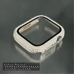 シルバー　アップルウォッチ czダイヤモンド カバー ケース