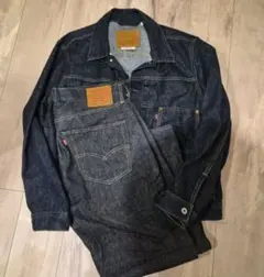 【超美品】Levi's プレミアム　ヘンプ混セットアップ 1st赤耳インディゴ 超美品】Levi's プレミアム ヘンプ混セットアップ 1st赤耳インディゴ
