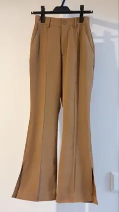 JEANASIS ジーナシス フレアパンツ S ハイウエスト ブラウン