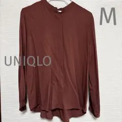 UNIQLO 長袖 ブラウス ブラウン Mサイズ