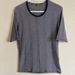 メンズ　グレー ストライプ 半袖Tシャツ
