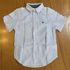 【H&M】半袖シャツ　ブルーストライプ　110cm