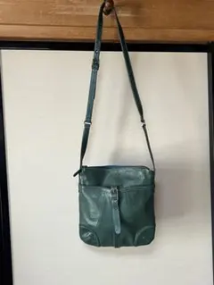 ESTINEダークグリーン レザー ショルダーバッグ厚厚本革のサムネイル
