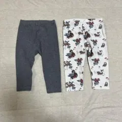 ベビー　男の子　女の子　80cm レギンスパンツセット　リブ編み　動物柄　H&M