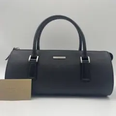 【✨美品】バーバリー ミニボストン ノバチェック ドラム型 サフィアーノ 黒