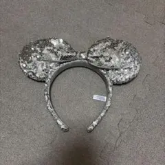 Disney スパンコール ミ二ー耳カチューシャ シルバー