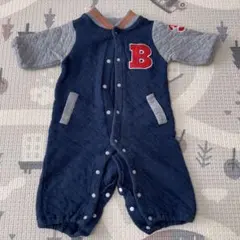 ロンパース・カバーオール ネイビー グレー 70-80cm