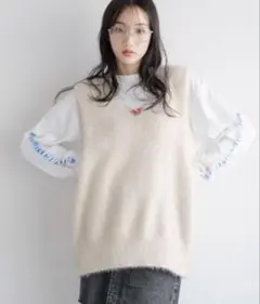 LOWRYS FARM ボタンシャギーベスト