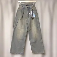 JEANASIS ジーナシス タックデニムワイドパンツ