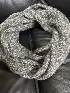 マフラー　グレー系編み模様