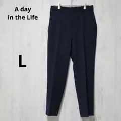 A day in the Life スラックス レディース ネイビー チェック柄