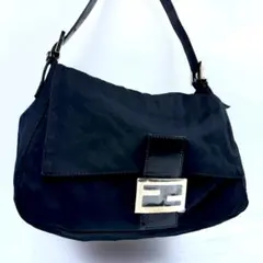 FENDI マンマバケット ワンショルダーバッグ コットンジャージ 黒